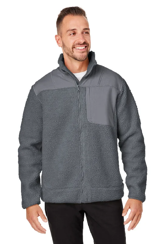 Men's organic denim jacket-Spyder Mens Venture Sherpa Full Zip Jacket - Polar Grey