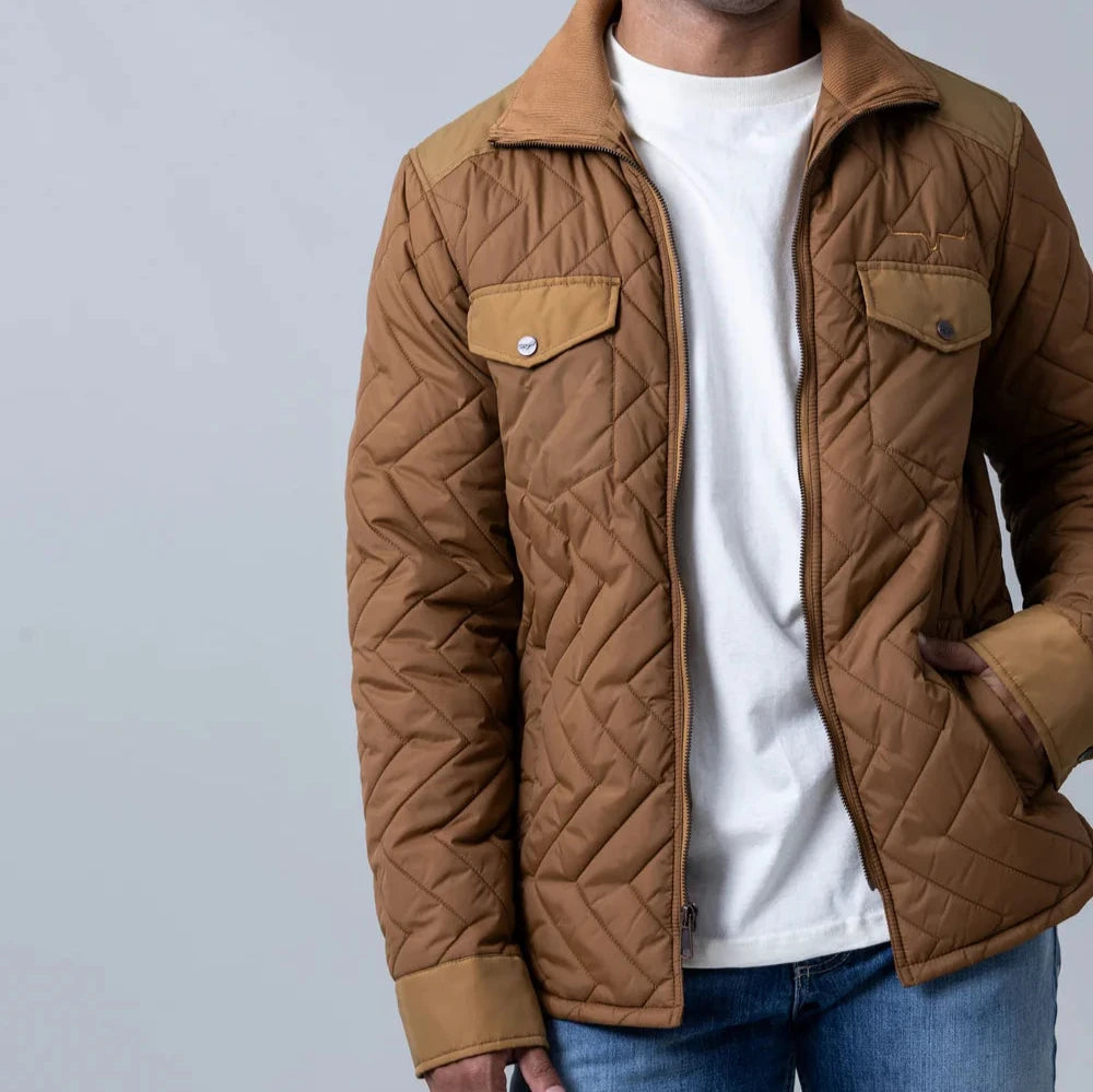 Men's eco-conscious windbreaker-Kimes Ranch Men's Skink Jacket in Brown