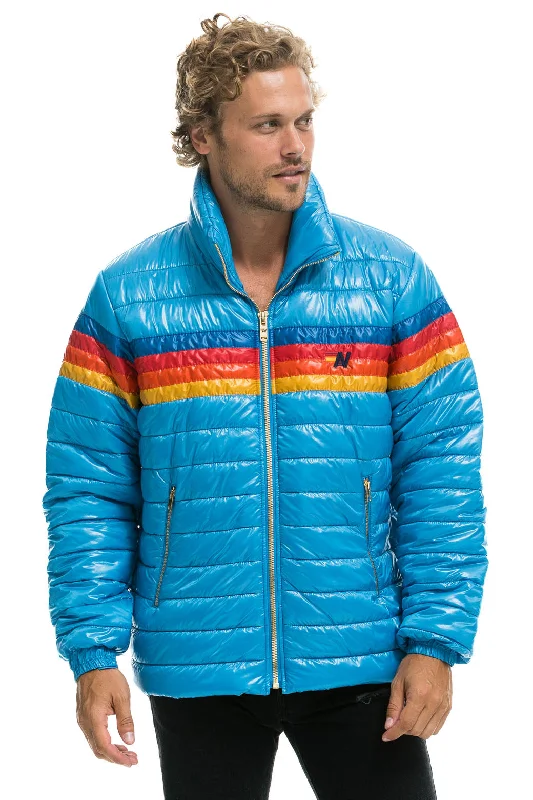 Men's cooling parka-4 STRIPE TRAVELER JACKET - OCEAN GLOSSY