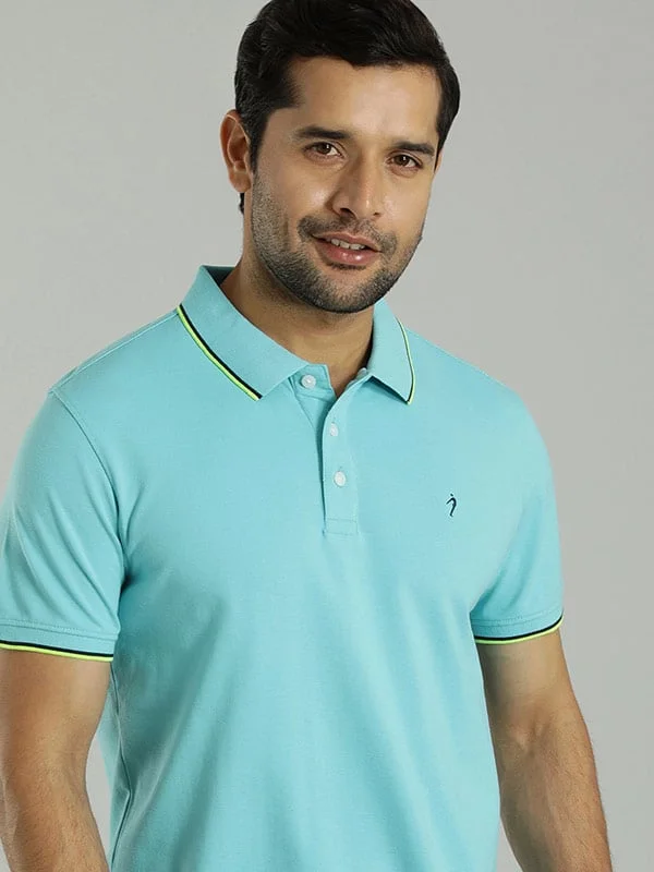 Men's quick-dry performance polo shirt-Men Solid Polo T-Shirt