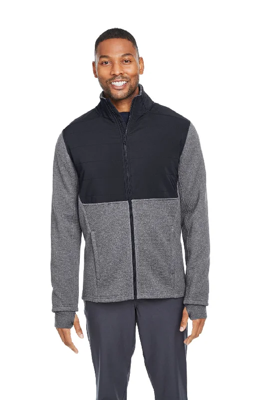 Men's all-season jacket-Spyder Mens Pursuit Full Zip Jacket - Heather Black/Black