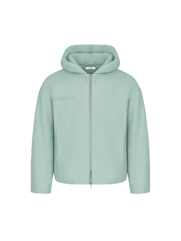 Men's sporty rain jacket-Mens Flower-Warmth Padded Bomber Jacket—Eucalyptus Blue