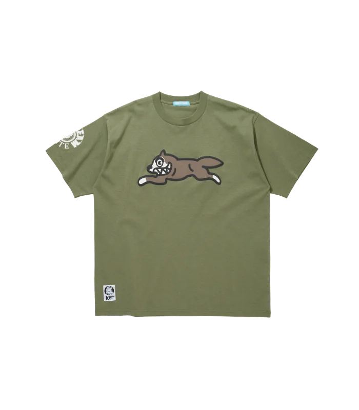 Men's sustainable material t-shirt-RUNNING DOG T-SHIRT - PISTACHIO