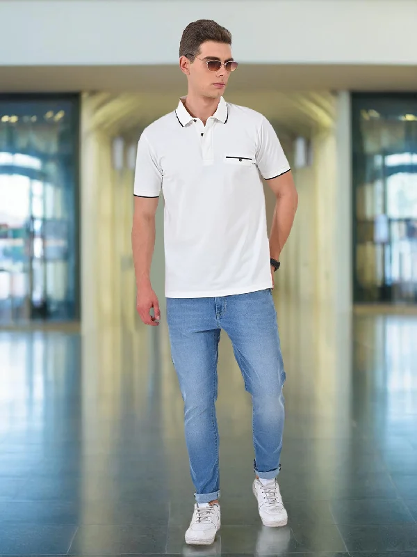 Men's relaxed fit casual polo shirt-Men Solid Polo T-Shirt