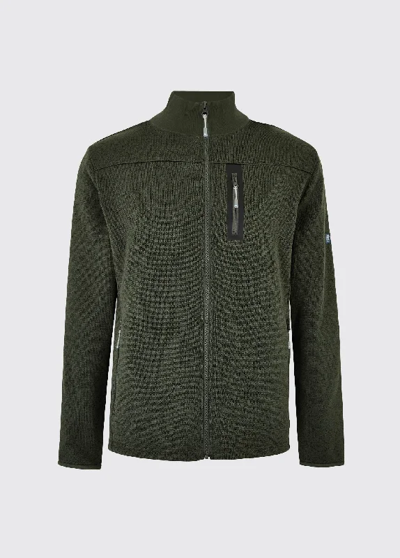 Men's ultra-comfortable field jacket-Badgerhill Fleece Jacket - Pesto