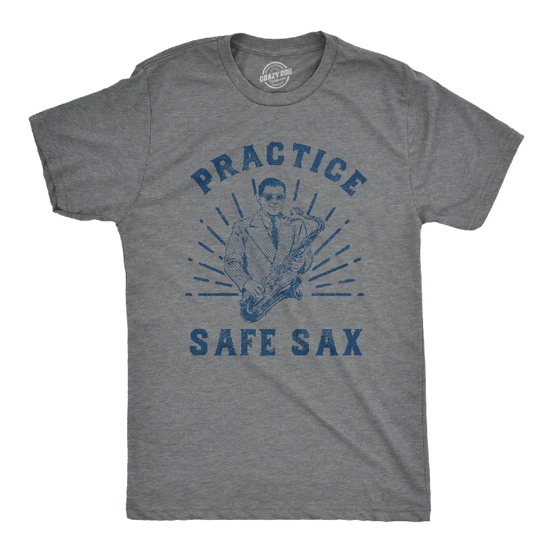 Men's quick-drying t-shirt-Practice Safe Sax Men's T Shirt