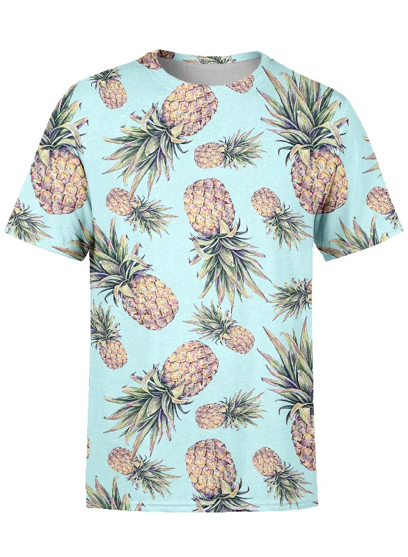 Men's casual wear t-shirt-Pastel Pineapple Unisex Crew