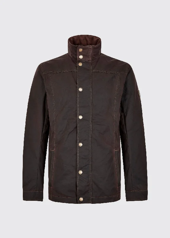 Men's modern puffer jacket-Carrickfergus Waxed Jacket - Java