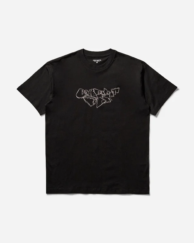 Men's nature-inspired graphic t-shirt-Screwed Up Script T-Shirt Black