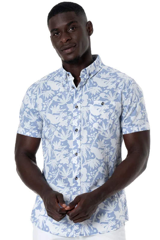 Men's sustainable material t-shirt-Printed Shirt _ 143020 _ Blue Denim