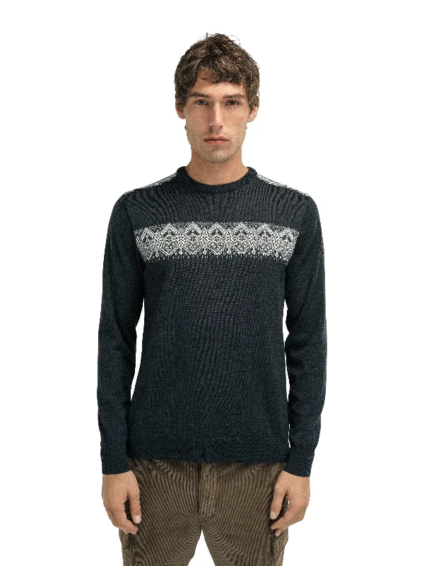 Men's linen sweater-Dale of Norway - Stenberg Men's Sweater - Dark Charcoal