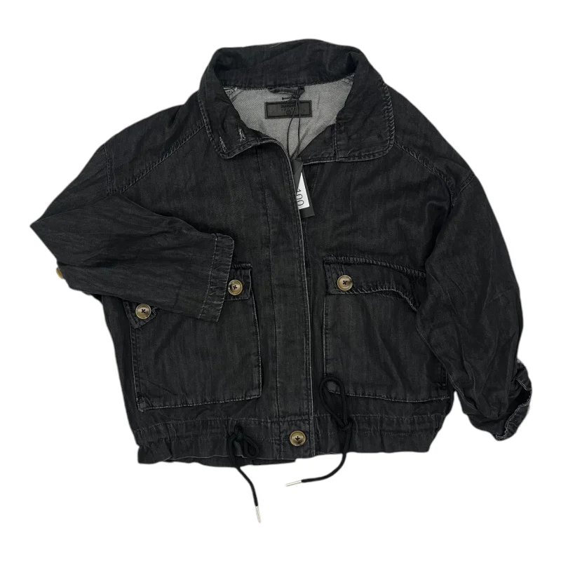 Men's weatherproof puffer jacket-Jacket Denim By Blanknyc In Black Denim, Size:S