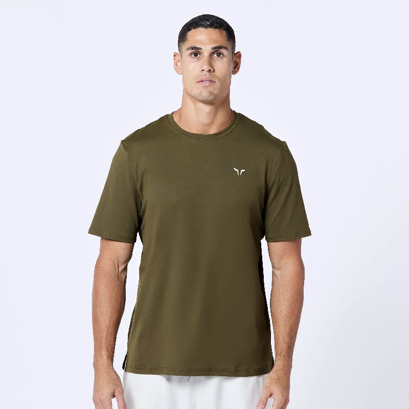 Men's casual wear t-shirt-Essential Gym Tee - Dark Olive