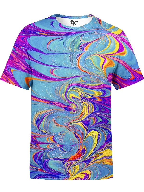 Men's fun print t-shirt-Sapphire Sea Unisex Crew