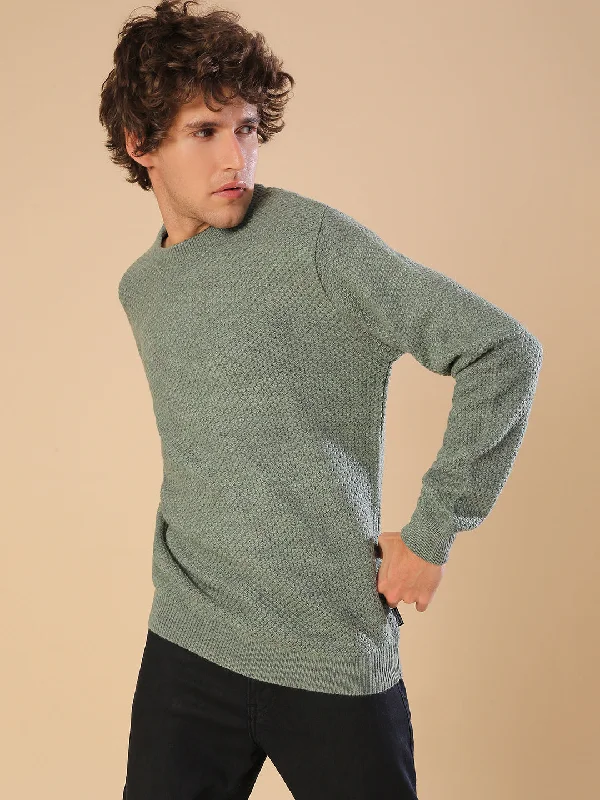 Men's quick-dry knitwear-Campus Sutra Men Solid Full Sleeve Stylish Casual Sweaters