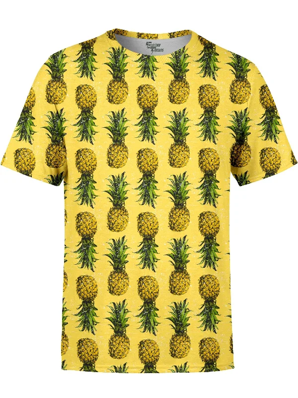 Men's fun print t-shirt-Pineapple Unisex Crew