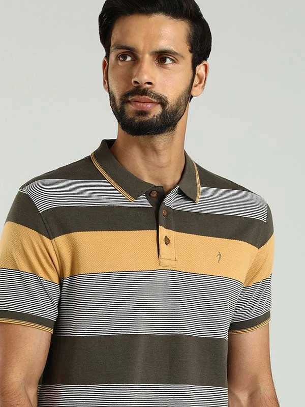 Men's adventure-ready casual wear polo shirt-Men Striped Polo T-Shirt