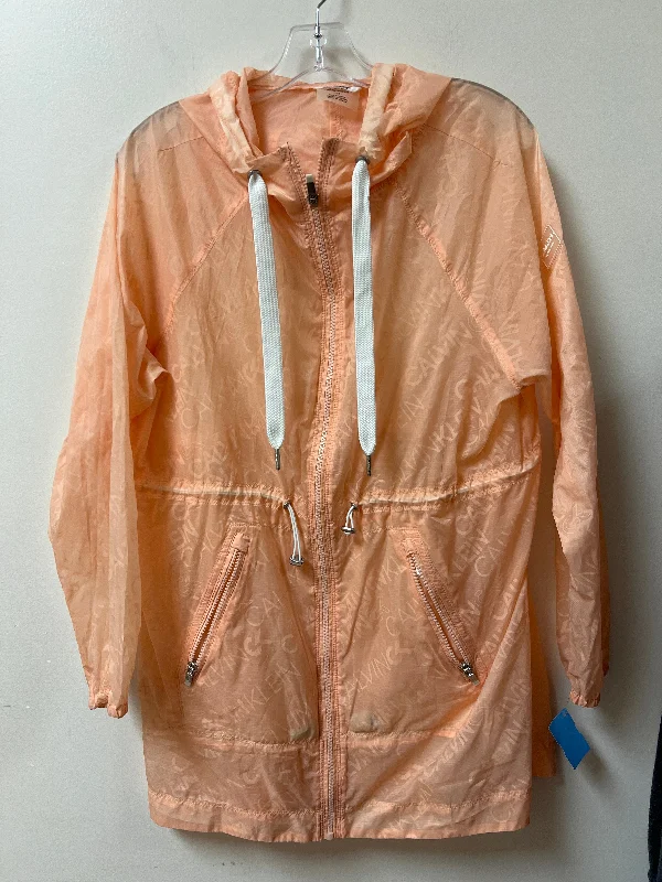 Men's lightweight leather jacket-Jacket Windbreaker By Calvin Klein In Peach, Size: L