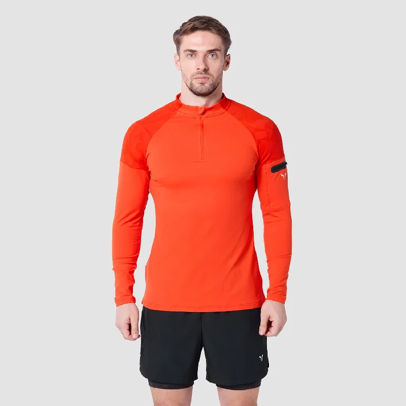 Men's versatile t-shirt-Evolve Running Top 2.0 - Orange.Com Dot Camo