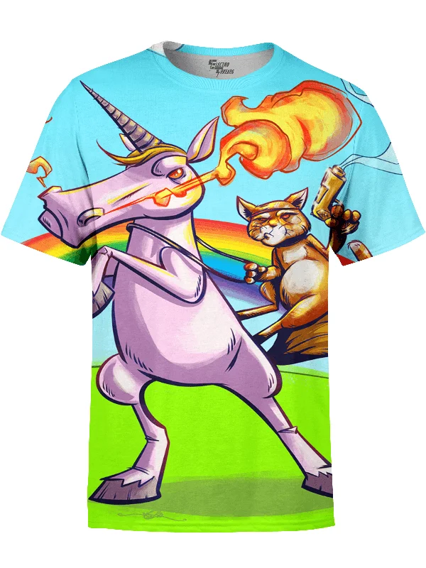 Men's bold graphic t-shirt-Unicorn Party Unisex Crew