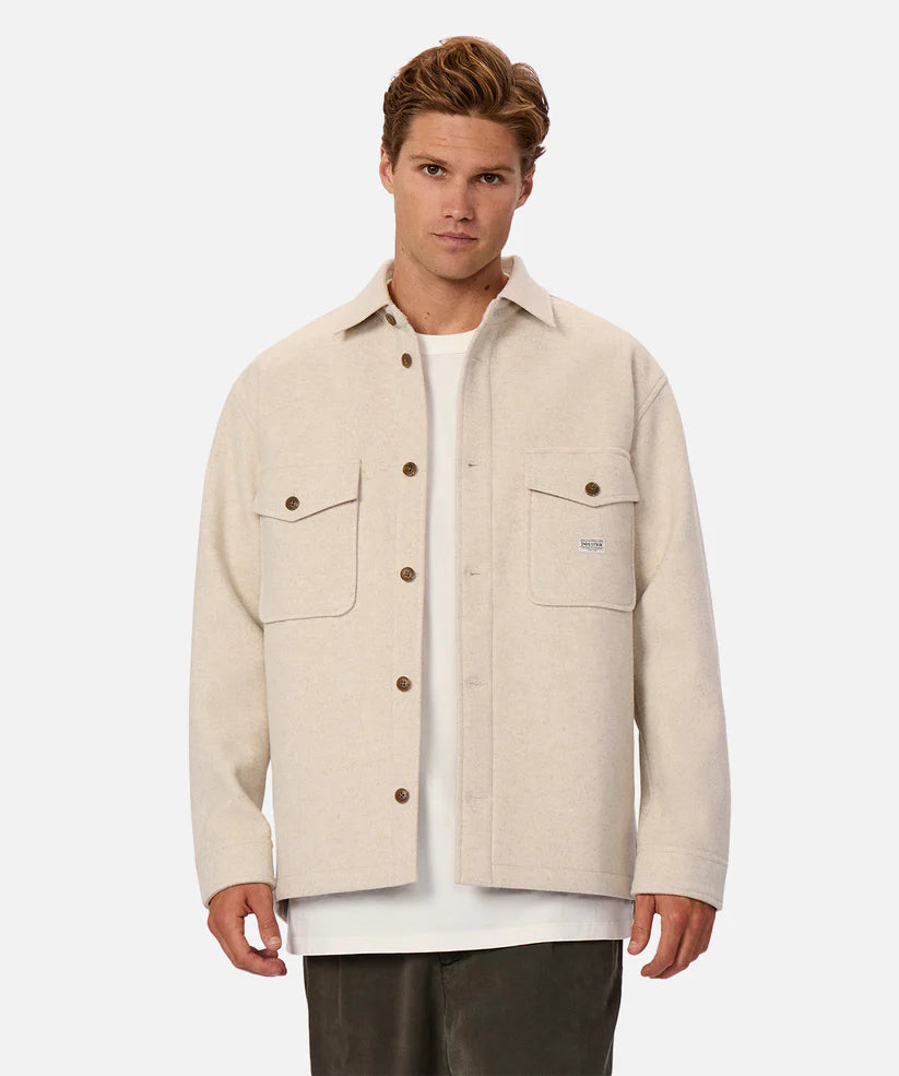 Men's lightweight trench coat-The New Coleman Jacket - Oatmeal Melange