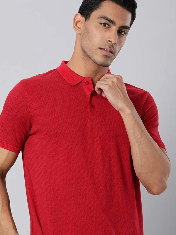 Men's breathable office wear polo shirt-Men Printed Polo T-Shirt