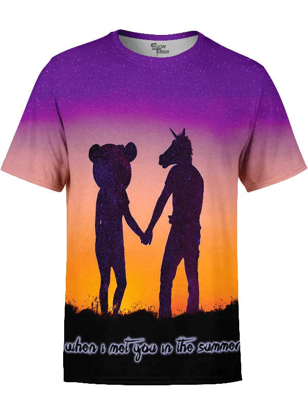 Men's vintage graphic t-shirt-Traveling Unicorn Unisex Crew #2