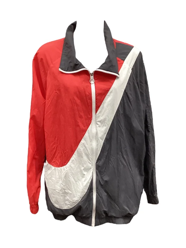 Men's organic wool jacket-Jacket Windbreaker By Nike In Black & Red, Size: M