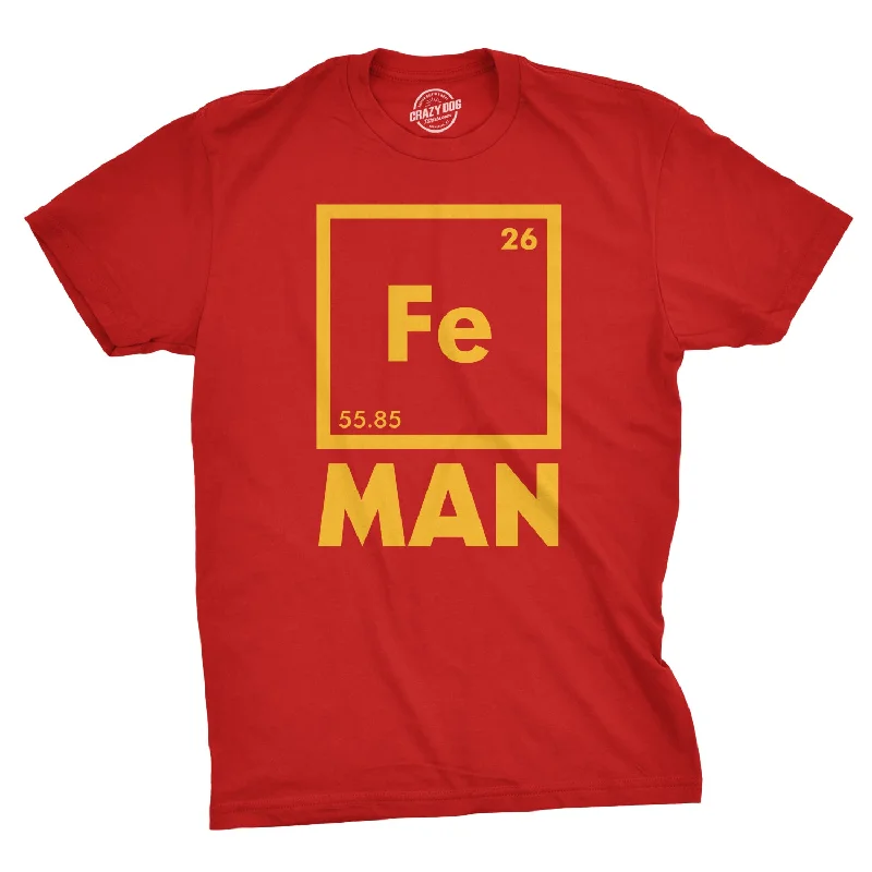 Men's sustainable material t-shirt-Chemical Element For Iron Man Men's T Shirt