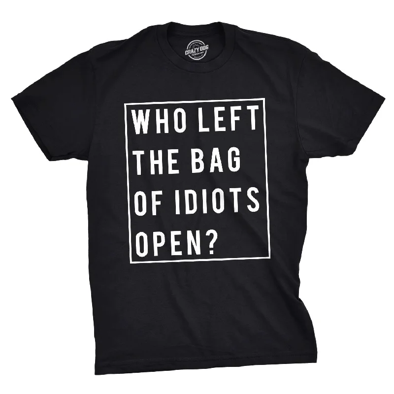 Men's iconic design t-shirt-Who Left The Bag Of Idiots Open Men's T Shirt