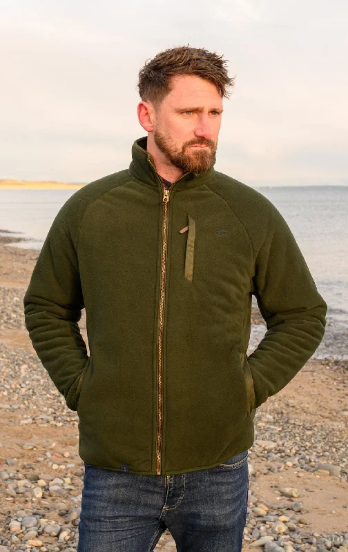 Men's relaxed fit raincoat-Windsor Waterproof Fleece - Hunter Green