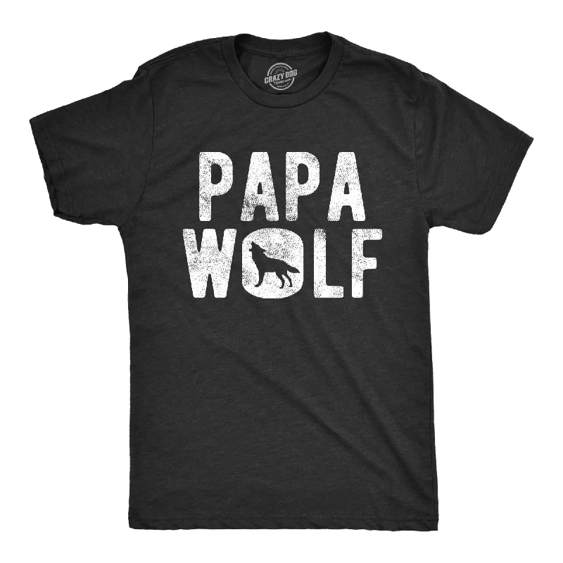 Men's minimalist design t-shirt-Papa Wolf Men's T Shirt