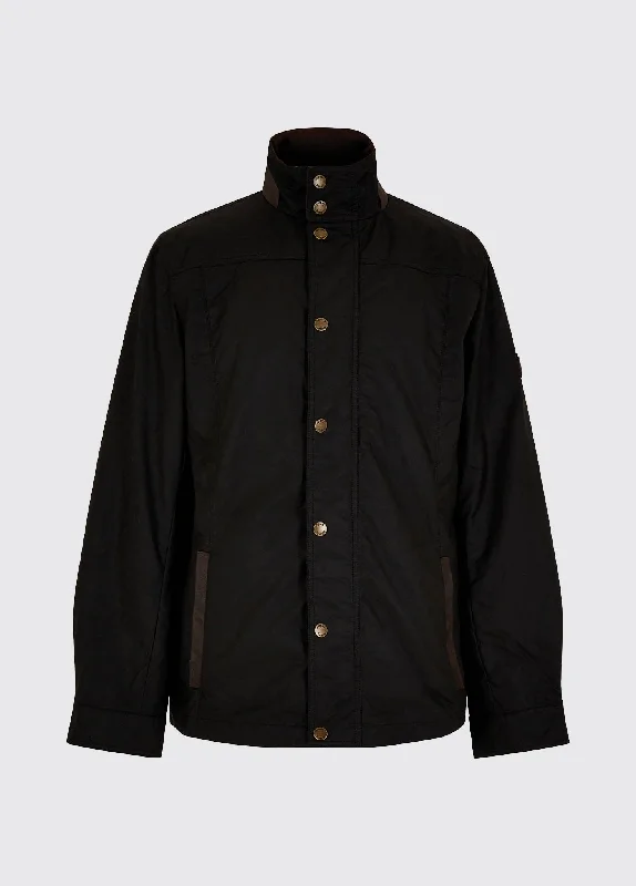 Men's eco-conscious raincoat-Carrickfergus Waxed Jacket - Black