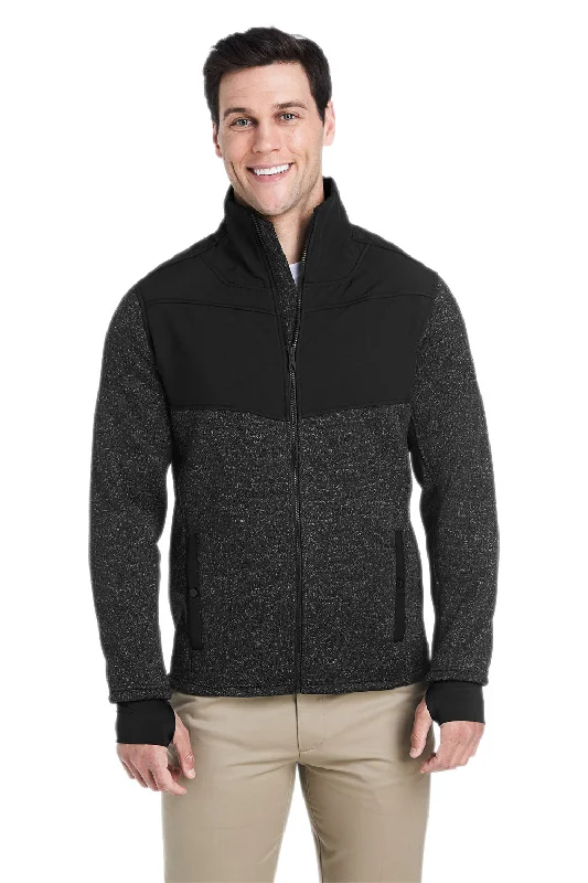 Men's lightweight field jacket-Spyder Mens Passage Full Zip Sweater Jacket - Black Powder/Black