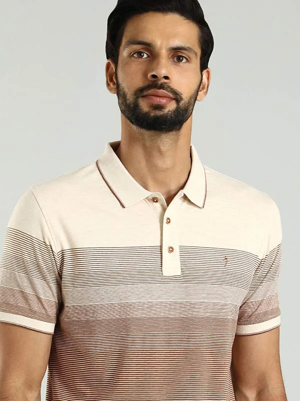 Men's sporty casual wear polo shirt-Men Striped Polo T-Shirt