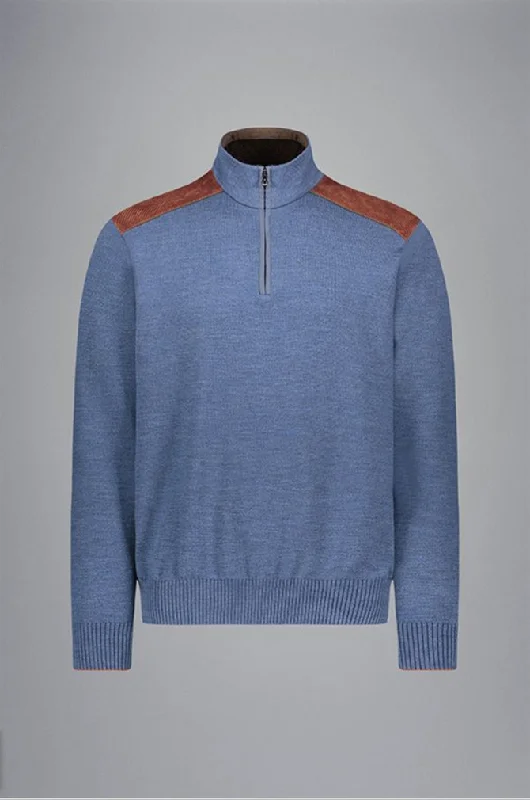 Men's windproof knitwear-Wool Sweater with Velvet Details 14311134A