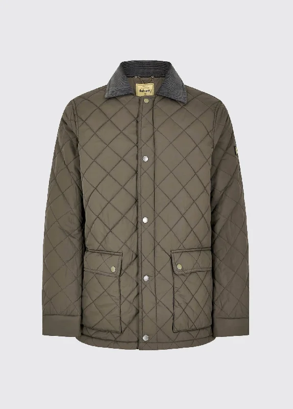 Men's adventure-ready trench coat-Adare Quilted Jacket - Smoke