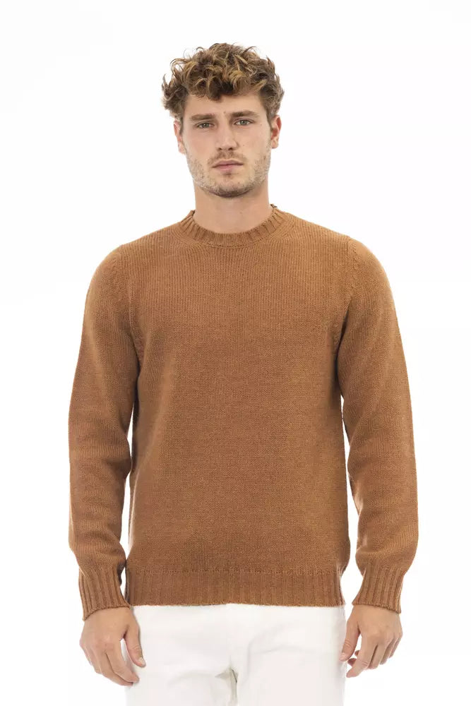 Men's cozy sweater-Alpha Studio  Alpaca Leather Men's Sweater