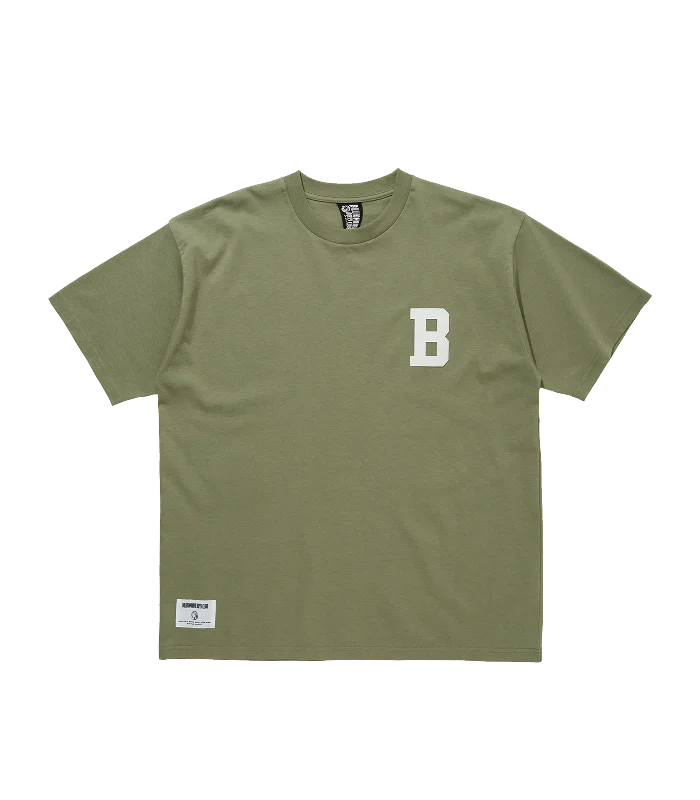 Men's vintage graphic t-shirt-FELT LOGO T-SHIRT 'B' - PISTACHIO