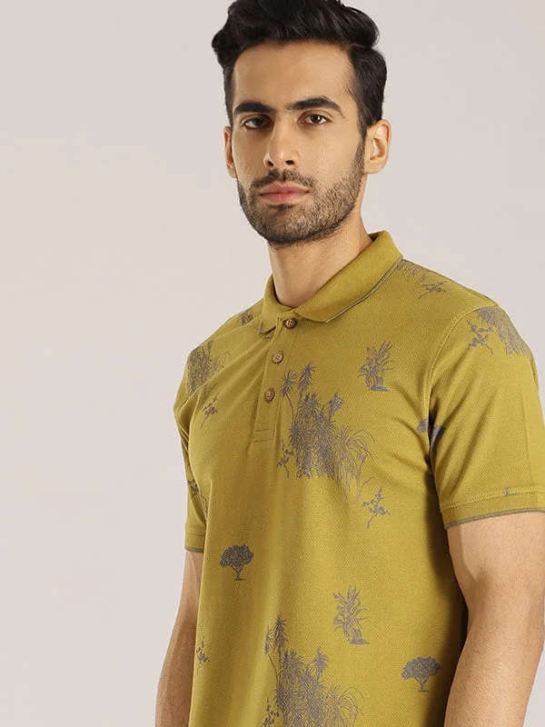 Men's relaxed fit performance polo shirt-Men Printed Polo T-Shirt