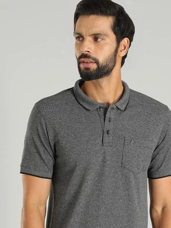 Men's gym-ready office polo shirt-Men Solid Polo T-Shirt