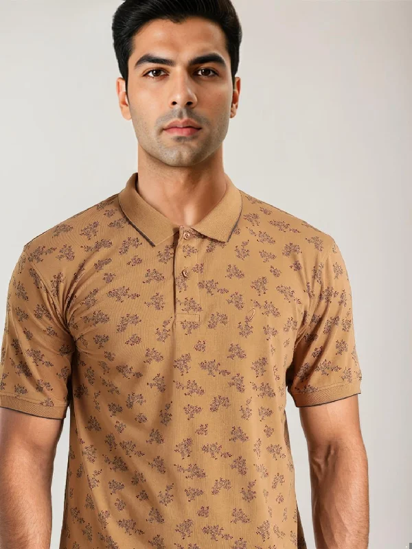 Men's modern office wear polo shirt-Men Printed Polo T-Shirt